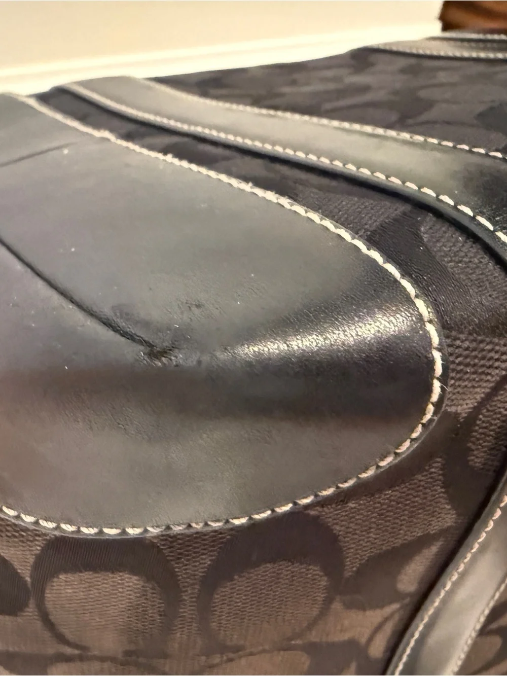 Coach Signature Canvas Buckle Tote in Dark Brown, Black, Y2K era bag - Picture 13 of 15